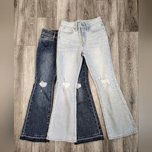 Old Navy Girls Flare Jeans - Light Blue and Dark Blue.Lot Of Two. Sz 10